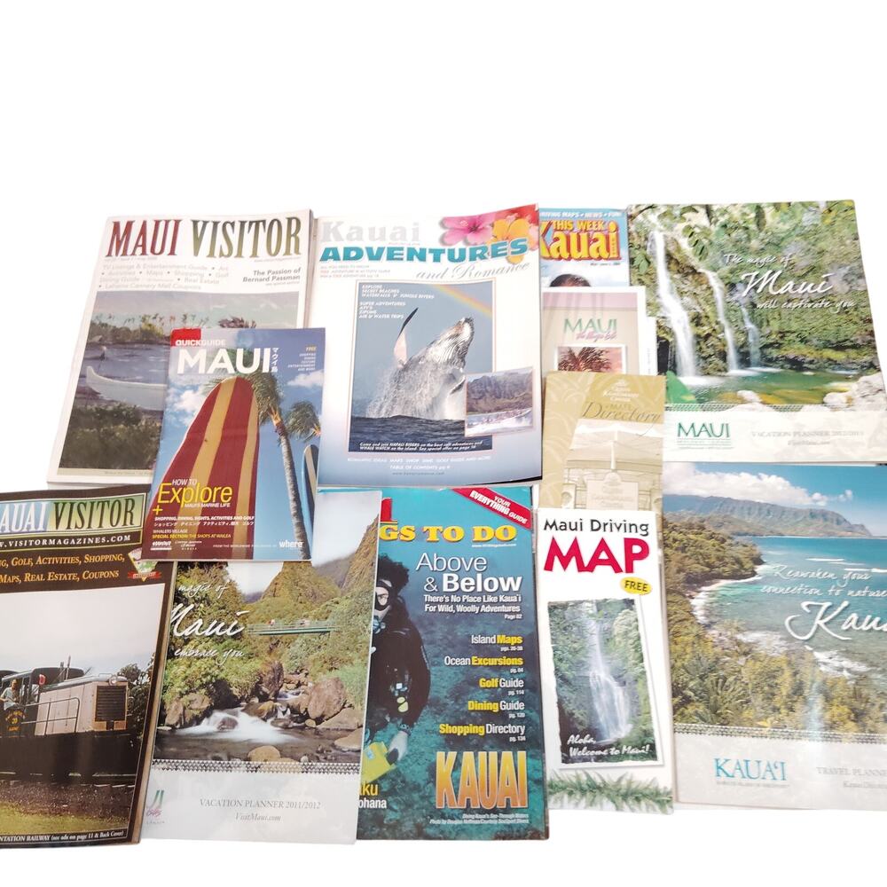 Hawaii Travel Guides & Maps Lot - Maui & Kauai Visitor Ephemera Collection, 2008